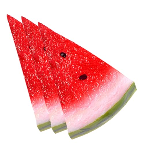 TOBBOMEY 3 Stück Simulierte Wassermelonenscheiben, Künstliche Früchte, Simulation Wassermelonenscheibe, Obstdekorationen, Plastik Wassermelonenscheiben, Heimdekoration, Realistisches von TOBBOMEY