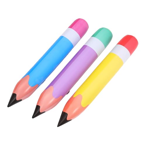 TOBBOMEY 3 Stück Teiliges Aufblasbares Jumbo Bleistift aus Robustem PVC Bunte Schulanfang Dekoration für Klassenzimmer Einfache Handhabung Langlebig und Reißfest für Geburtstags und von TOBBOMEY