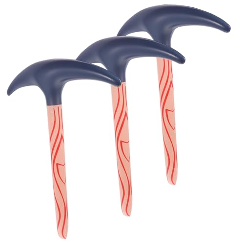TOBBOMEY 3 Stück Teiliges Aufblasbares PVC Pickaxe Lustiges Scherzspielzeug für Leichte Kompakte Spitzhacke als Party und Halloween Kostümzubehör Sicher und Wiederverwendbar von TOBBOMEY