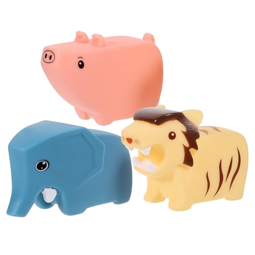 TOBBOMEY 3 Stück Teiliges Badespielzeug Cartoon Landtiere Wassersprühfunktion Sicher Glatt Interaktives Badevergnügen für Kleinkinder für Mädchen und Jungen von TOBBOMEY