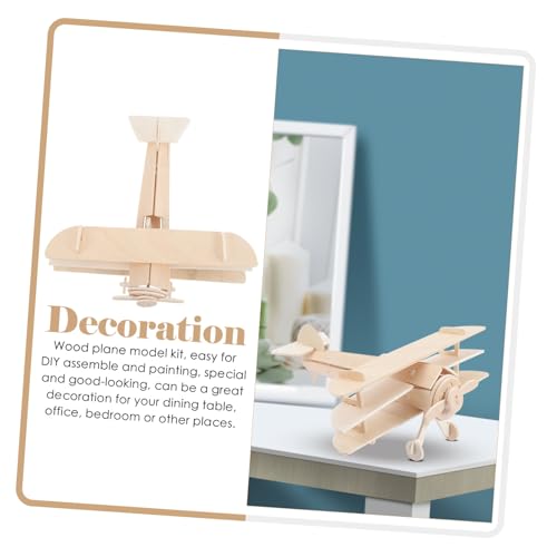 TOBBOMEY 3 Stück Teiliges DIY Flugzeugmodell aus Holz Bemalbarer Bausatz für Fördert Kreativität und Feinmotorik Geburtstagsgeschenk für Jungen und Mädchen Pädagogisches Bastelspielzeug von TOBBOMEY