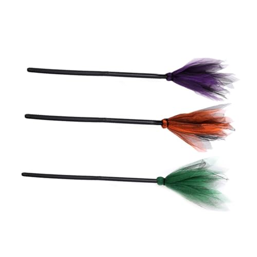 TOBBOMEY 3 Stück Teiliges Hexenbesen Halloween Deko Broomstick Prop in Orange Grün für Hexenkostüm Fasching Party Zubehör TOBBOMEY 3 Stück Teiliges Hexenbesen Halloween Deko Broomstick Prop in Orange Grün für Hexenkostüm Fasching Party Zubehör von TOBBOMEY