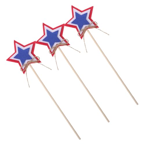 TOBBOMEY 3 Stück Teiliges Independence Day Star Fairy Wands aus Holz Handliche Sternförmige Feenstäbe für Partydekoration Leichte Sichere Holz Deko für Patriotische Feierlichkeiten und TOBBOMEY 3 Stück Teiliges Independence Day Star Fairy Wands aus Holz Handliche Sternförmige Feenstäbe für Partydekoration Leichte Sichere Holz Deko für Patriotische Feierlichkeiten und von TOBBOMEY