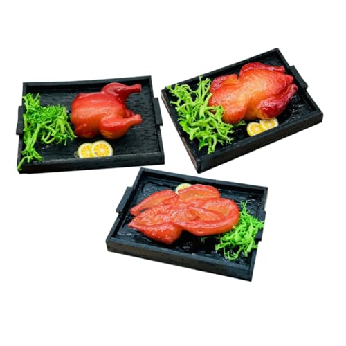 TOBBOMEY 3 Stück Teiliges Miniatur Food Set aus Kunststoff mit Gebratenem Gänse Enten und Hähnchenmodell Detailgetreue Küchen Dekoration für Puppenhaus Szenerien und Festliche DIY TOBBOMEY 3 Stück Teiliges Miniatur Food Set aus Kunststoff mit Gebratenem Gänse Enten und Hähnchenmodell Detailgetreue Küchen Dekoration für Puppenhaus Szenerien und Festliche DIY von TOBBOMEY