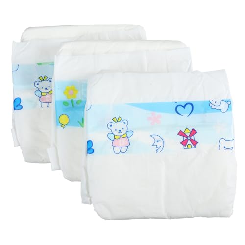 TOBBOMEY 3 Stück Teiliges Puppenzubehör mit Puppenwindeln Realistische Diapers für Babypuppen Wiederverwendbar Detailreich Gestaltet für Kindliches Rollenspiel von TOBBOMEY