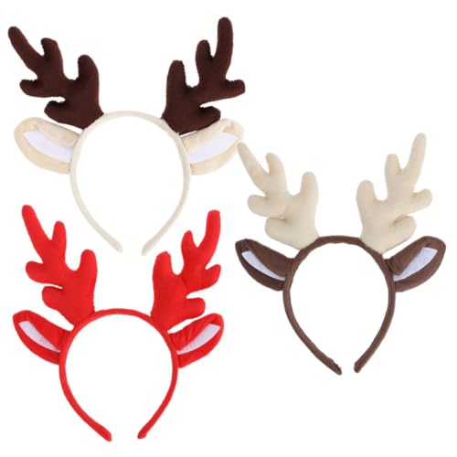 TOBBOMEY 3 Stück Teiliges Rentier Geweih Stirnband mit Tierohren Leichtes Weihnachts Haarreif für Erwachsene Festliches Party Cosplay Zubehör für Weihnachten und Karneval TOBBOMEY 3 Stück Teiliges Rentier Geweih Stirnband mit Tierohren Leichtes Weihnachts Haarreif für Erwachsene Festliches Party Cosplay Zubehör für Weihnachten und Karneval von TOBBOMEY