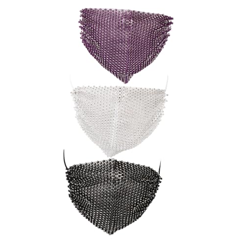 TOBBOMEY 3 Stück Teiliges Strass Masken für Damen Kreative Party Gesichtsmasken mit Funkelnder Dekoration in und Dunkelviolett Einzigartig und Bequem für Festliche Anlässe TOBBOMEY 3 Stück Teiliges Strass Masken für Damen Kreative Party Gesichtsmasken mit Funkelnder Dekoration in und Dunkelviolett Einzigartig und Bequem für Festliche Anlässe von TOBBOMEY