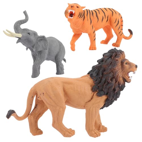 TOBBOMEY 3 Stück Teiliges Wildtier mit Realistischer Elefant Tiger Miniaturfiguren aus Robustem Kunststoff Pädagogisches für Sandtisch und Pflanzen Dekoration TOBBOMEY 3 Stück Teiliges Wildtier mit Realistischer Elefant Tiger Miniaturfiguren aus Robustem Kunststoff Pädagogisches für Sandtisch und Pflanzen Dekoration von TOBBOMEY