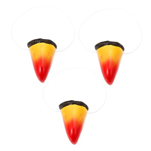 TOBBOMEY 3 Stücke Papageiennase Dekoration Papagei Halloween Kostüm Schnabelnase Gefälschte Tiernase Cosplay Nase Papagei Kostüm Vogelschnabel von TOBBOMEY
