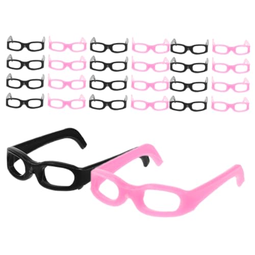 TOBBOMEY 30 Stück Teiliges Mini Puppenbrillen aus Kunststoff Bunte Realistische Puppenbrillen für Basteln und Dekoration Sonnenbrillen Accessoires für Puppenkostüme Langlebig und Vielseitig von TOBBOMEY