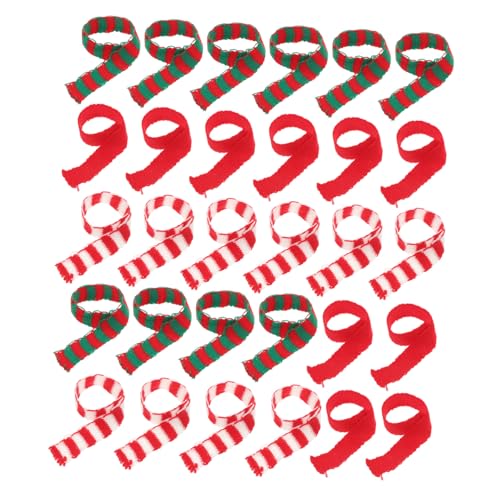 TOBBOMEY 30 Stück Teiliges Mini Strickschals aus Wolle Weihnachtsdeko für Puppen und Geschenke Gestreifte Rot Weiß Grün Party Accessoires für Festtagsdekoration TOBBOMEY 30 Stück Teiliges Mini Strickschals aus Wolle Weihnachtsdeko für Puppen und Geschenke Gestreifte Rot Weiß Grün Party Accessoires für Festtagsdekoration von TOBBOMEY