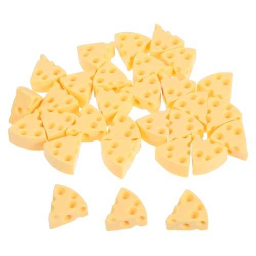 TOBBOMEY 30 Stück Teiliges Miniatur Käse Dekorationsset Realistische Künstliche Käsemodelle aus Resin Detailgetreu für Puppenhaus Küche Basteln Miniatur Szenen Vielseitig Einsetzbar von TOBBOMEY