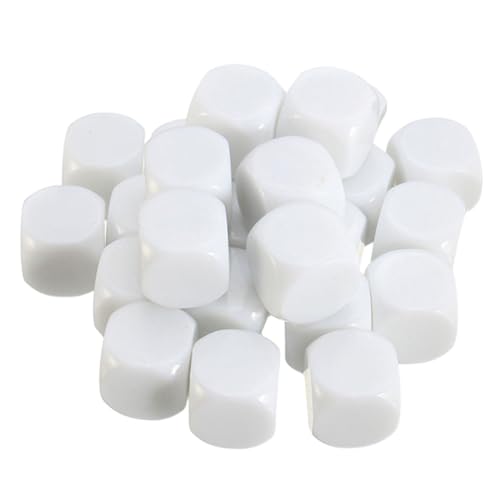 TOBBOMEY 30 Stück Teiliges Quadratische Acrylwürfel Weiße DIY Würfel mit Glänzender Oberfläche Robuste Blanke Spielwürfel für Kreative Bastelideen und Individuelle Aufdrucke von TOBBOMEY