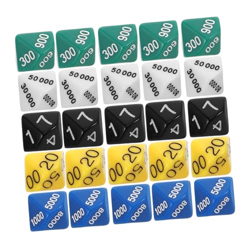 TOBBOMEY 30 Stücke Würfel Spiel Farbige Würfel Ort Wert Würfel Ort Wert Discs Würfel Groß von TOBBOMEY