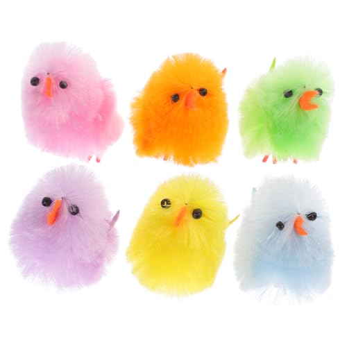 TOBBOMEY 32 Stück Osterküken Spielzeug, Küken Dekore, Kleine Osterküken, Ausgestopftes Huhn, Gefälschte Osterküken, Mini Fuzzy Küken, Kleines Huhn, Fuzzy Küken, Osterhuhn, Stofftier von TOBBOMEY