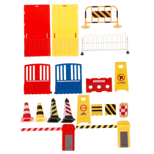 TOBBOMEY 32 Stück Simulierte Verkehrssperren, Vorgetäuschtes Straßenschild, Miniatur Verkehrsschild, Schulunterricht, Mini Verkehrsschilder, Winziges Spielzeug, Verkehrsschild Spielzeug, von TOBBOMEY