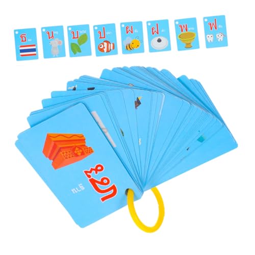 TOBBOMEY 4 Boxen Thailändische Lernkarten Boxen Flashcards für Sprachförderung Praktische Langlebige Thailändisch Lernkarten mit Lautschrift für Vorschule und Kleinkinder von TOBBOMEY