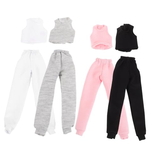 TOBBOMEY 4 Sätze Puppenkleidung Sommer Sportliches Vest Hose Set für Puppen Freizeitoutfit für Kreatives Rollenspiel und Vielseitige Spielmöglichkeiten von TOBBOMEY