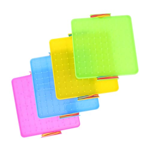TOBBOMEY 4 Sätze Teiliges Montessori Geoboard mit Gummibändern Doppelseitiges Mathematikspielzeug für Geometrischem Verständnis und Kreativen Lernaktivitäten TOBBOMEY 4 Sätze Teiliges Montessori Geoboard mit Gummibändern Doppelseitiges Mathematikspielzeug für Geometrischem Verständnis und Kreativen Lernaktivitäten von TOBBOMEY