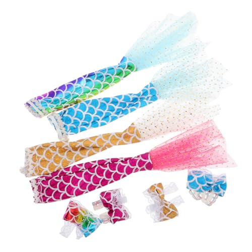 TOBBOMEY 4 Sätze Teiliges Puppenkleid für Puppen Meerjungfrau Kostüm Glitzerndes Design Bunte Auswahl Gelb Rosa Blau für Mädchen Puppenmode TOBBOMEY 4 Sätze Teiliges Puppenkleid für Puppen Meerjungfrau Kostüm Glitzerndes Design Bunte Auswahl Gelb Rosa Blau für Mädchen Puppenmode von TOBBOMEY