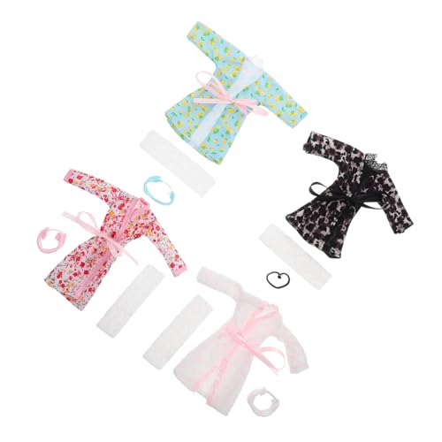 TOBBOMEY Mini-puppenspielset 4 Sets Mit Nachtwäsche Bademänteln Und Zubehör Für Den Anziehspaß Der Mädchenpuppe von TOBBOMEY