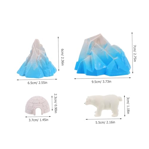 TOBBOMEY 4 Stück Lebensechte Mini iglu Modelle mit Polartierfiguren Detailreiche Eishaus miniaturen für Puppenhaus Winterlandschaftsdekoration von TOBBOMEY