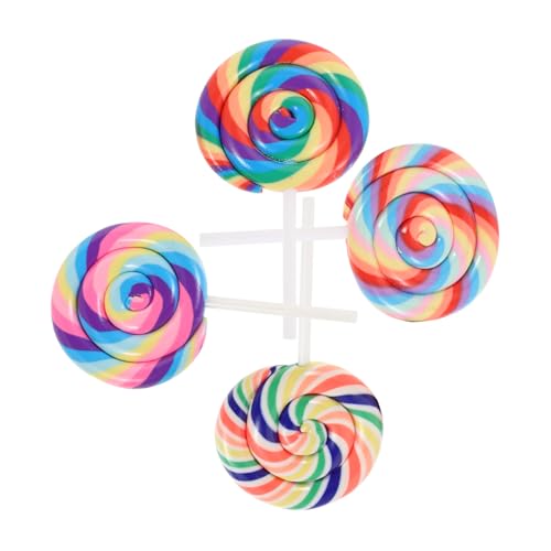 TOBBOMEY 4 Stück Lollipop Puppe, Lollipop Requisite, Große Süßigkeiten Ornamente, Simulation Von Süßigkeiten, Foto Requisiten, Gefälschte Süßigkeiten, Lollipop Anhänger, Süßigkeiten von TOBBOMEY