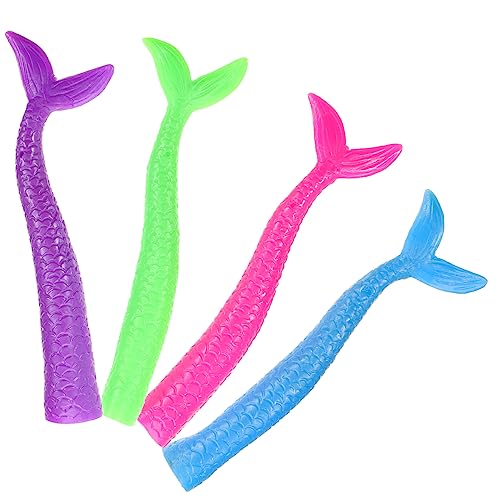 TOBBOMEY 4 Stück Meerjungfrau Fingerpuppe, Fingerspielzeug, Kinder Fingerpuppe, Dekorative Meerjungfrauenschwanz Puppe, Meerjungfrauenschwanz Handpuppen, Geschmeidige Fingerpuppe, von TOBBOMEY