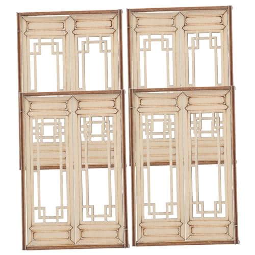 TOBBOMEY 4 Stück Mini Hausfenster, Holzrahmen Für Puppenhaus, Mini Puppenhausmöbel, Puppenhauszubehör, Puppenhaus Baumaterial, Mini Hausbausatz, Mini Simulationsmöbel TOBBOMEY 4 Stück Mini Hausfenster, Holzrahmen Für Puppenhaus, Mini Puppenhausmöbel, Puppenhauszubehör, Puppenhaus Baumaterial, Mini Hausbausatz, Mini Simulationsmöbel von TOBBOMEY