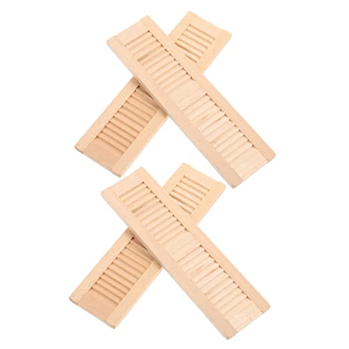 TOBBOMEY 4 Stück Mini-Möbelmodell Miniaturjalousien für Puppenhaus Puppenhausfenster Mini Blinds Dollhouse Puppenhaus Miniaturen Zubehör Dollhouse Mini Jalousien hölzern von TOBBOMEY