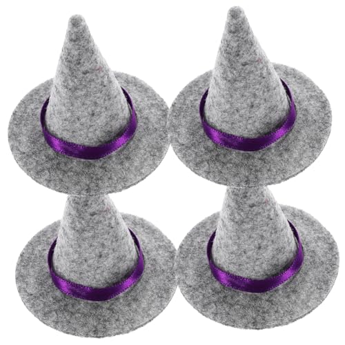 TOBBOMEY 4 Stück Miniatur Hexenhut Teilig Halloween Weinflaschen Dekoration Handgefertigte Kleine Hexenhüte in Festliche Party Accessoires für Halloween Flaschentopper TOBBOMEY 4 Stück Miniatur Hexenhut Teilig Halloween Weinflaschen Dekoration Handgefertigte Kleine Hexenhüte in Festliche Party Accessoires für Halloween Flaschentopper von TOBBOMEY