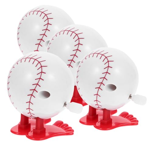 TOBBOMEY 4 Stück Neuartige Und Interessante Aufzieh Baseball Softball Zum Aufziehen, Weiß, Für Halloween Und Weihnachten, Kleines, Spielzeug, Aufziehspielzeug, Aufziehspielzeug, von TOBBOMEY