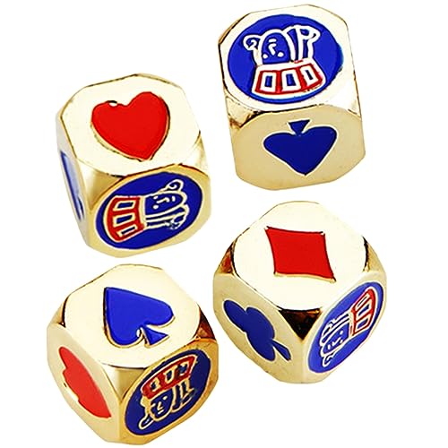 TOBBOMEY 4 Stück Pokerwürfel, Spielwürfel, Metallwürfel, Praktische, Requisiten, Halloween, Gartenwürfel, Retro, DIY Bastelwürfel, Kinderwürfel, Mit Abgerundeten Ecken, Punktwürfel, TOBBOMEY 4 Stück Pokerwürfel, Spielwürfel, Metallwürfel, Praktische, Requisiten, Halloween, Gartenwürfel, Retro, DIY Bastelwürfel, Kinderwürfel, Mit Abgerundeten Ecken, Punktwürfel, von TOBBOMEY