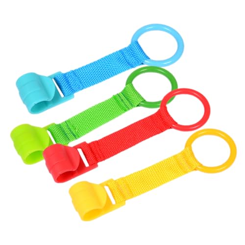 TOBBOMEY 4 Stück Pull Up Ringe Teiliges Bunte Lernringe aus Sicherem für Babybett und Laufstall Leicht Stabil und für Frühe Farberkennung und Bewegungsförderung von TOBBOMEY