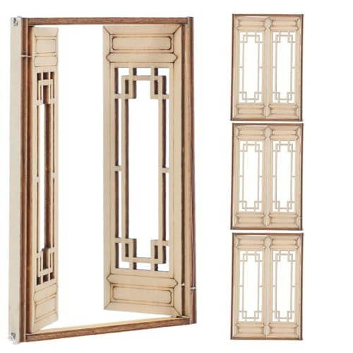 TOBBOMEY 4 Stück Puppenhaus-fensterrahmen, Puppenhaus-miniaturmöbel, Mini-Fenster Aus Holz, Modell, DIY-puppenhaus, Schlafzimmermöbel, Zubehör, Beige 1 TOBBOMEY 4 Stück Puppenhaus-fensterrahmen, Puppenhaus-miniaturmöbel, Mini-Fenster Aus Holz, Modell, DIY-puppenhaus, Schlafzimmermöbel, Zubehör, Beige 1 von TOBBOMEY