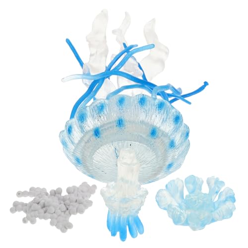TOBBOMEY 4 Stück Quallen Wachstumsornamente, Realistische Tierfiguren, Quallen, Aquarium, Künstliche Quallen, Meeresschildkröten Modell, Kleine Tankdekorationen, Schwimmende Quallen, von TOBBOMEY