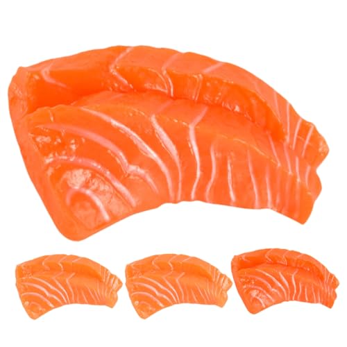 TOBBOMEY 4 Stück Realistische Lachsfilet Modelle Teilig Künstliche Lachsscheiben Sashimi Deko Küchen und Restaurantrequisite Lebensechte Simulation für Fotografie und Heimdekoration TOBBOMEY 4 Stück Realistische Lachsfilet Modelle Teilig Künstliche Lachsscheiben Sashimi Deko Küchen und Restaurantrequisite Lebensechte Simulation für Fotografie und Heimdekoration von TOBBOMEY