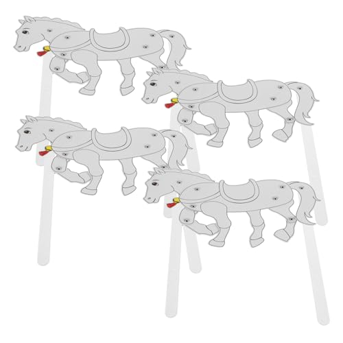TOBBOMEY 4 Stück Schattenpuppenshow Laufendes Chinesisches Modell Spielzeug Wanddekor Schattenpuppen Chinesisches Traditionelles Spielzeug Puppe DIY Pferdeausschnitt von TOBBOMEY