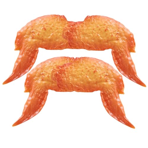 TOBBOMEY 4 Stück Simulierte Geröstete Hähnchenflügel Teiliges aus Robustem Realistische Lebensmittelrequisite für Präsentation Restaurantdekoration und Fotoshooting Langlebig und TOBBOMEY 4 Stück Simulierte Geröstete Hähnchenflügel Teiliges aus Robustem Realistische Lebensmittelrequisite für Präsentation Restaurantdekoration und Fotoshooting Langlebig und von TOBBOMEY