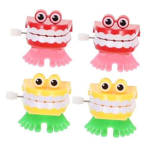 TOBBOMEY 4 Stück Springgeister -zähnespielzeug Springen Lenden Mit Laufenden Zähnen Gastgeschenke Für Kindergeburtstage Neuheit Toys Große Kleine Spielzeuge Abs von TOBBOMEY