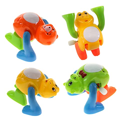 TOBBOMEY 4 Stück Teiliges Aufziehspielzeug aus lustigen Tierfiguren mit Drehfunktion Bunte Purzelbaum Spielzeuge für fördert Motorik und Farberkennung 4 Stück von TOBBOMEY