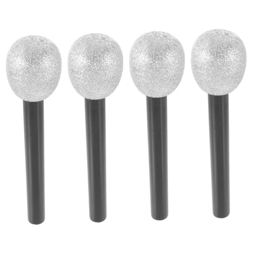 TOBBOMEY 4 Stück Teiliges Glitzer spielzeugmikrofon aus Leichtem Schaumstoff Realistische Bühnenrequisiten für Party Rollenspiel Karneval und Kostümzubehör Langlebig und Farbecht von TOBBOMEY