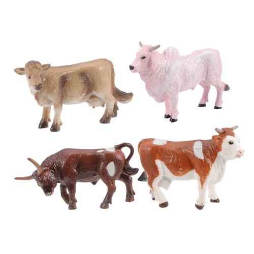 TOBBOMEY 4 Stück Teiliges Miniatur Kuh Realistische Kunststoff Figuren Langlebige Desktop Dekoration Leichte Mini Tierornamente für Bonsai Geschenkidee für TOBBOMEY 4 Stück Teiliges Miniatur Kuh Realistische Kunststoff Figuren Langlebige Desktop Dekoration Leichte Mini Tierornamente für Bonsai Geschenkidee für von TOBBOMEY