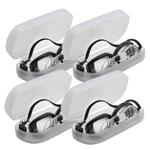 TOBBOMEY 4 Stück Teiliges Miniatur Schwimmbrillen für Puppen Detailreiche Doll Swim Glasses als Foto Requisiten für DIY Bastelprojekte und Puppendekoration Schwarz von TOBBOMEY