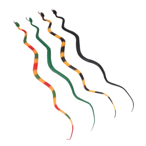 TOBBOMEY 4 Stück Teiliges Realistische Simulation Schlangen Halloween Party Requisiten Farbige Tricky Schlangen Puppen für Katzenabwehr Langlebiges Sicheres Material von TOBBOMEY