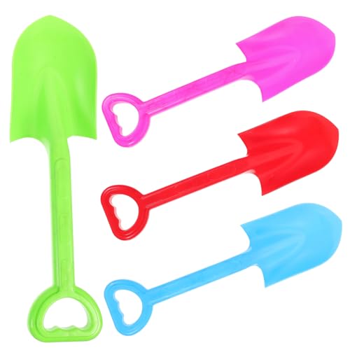 TOBBOMEY 4 Stück Teiliges Sandschaufeln Strandspielzeug aus Robustem Kunststoff Lange Bunte Mini Schaufeln für Sandkasten und Outdoor Spiel Sicher und Leicht für Mädchen Zufällige Farbe von TOBBOMEY