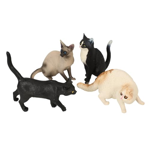 TOBBOMEY 4 Stück Teiliges Set Realistische Katzenfigur Dekorative Katzenstatue für Kinderzimmer Büro Garten Hochwertige Dekoration für und Lernspielzeug TOBBOMEY 4 Stück Teiliges Set Realistische Katzenfigur Dekorative Katzenstatue für Kinderzimmer Büro Garten Hochwertige Dekoration für und Lernspielzeug von TOBBOMEY