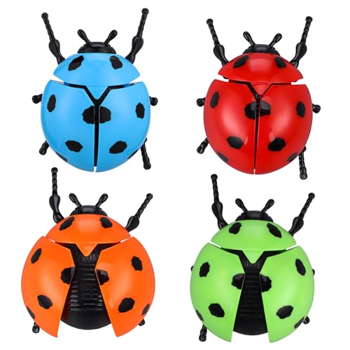 TOBBOMEY 4 Stück Teiliges Wind Up Marienkäfer aus Kunststoff Farbenfrohe Mechanische Tierfiguren für Detailreiche Nachbildung als Partygeschenk und Mitgebsel TOBBOMEY 4 Stück Teiliges Wind Up Marienkäfer aus Kunststoff Farbenfrohe Mechanische Tierfiguren für Detailreiche Nachbildung als Partygeschenk und Mitgebsel von TOBBOMEY