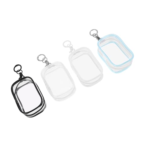 TOBBOMEY 4 Stück Tragbare PVC-transparente Puppen-Aufbewahrungstasche mit Schlüsselanhänger Stabile Kompakte wasserdichte Hülle zur Schau und Schutz von Plüschtieren für Unterwegs von TOBBOMEY