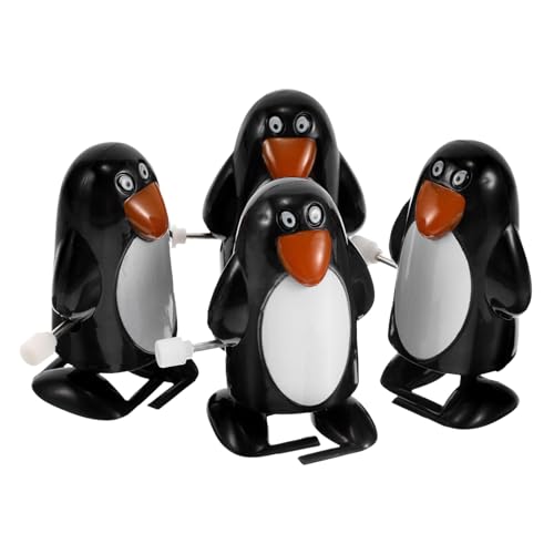 TOBBOMEY Weihnachts-aufziehspielzeug 4er-Pack Laufende Pinguine Aus Kunststoff Weihnachtspinguin-Spielzeug Für Weihnachtsdekorationen Und Partygeschenke von TOBBOMEY